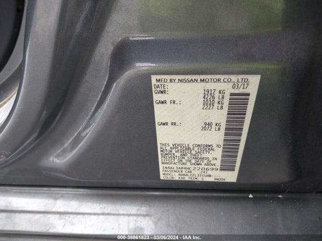 Nissan Altima 2.5 Sv 2017 1N4AL3AP4HC220699 Image 9