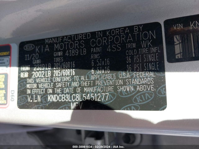 KIA Niro Lxs 2020 KNDCB3LC8L5451277 Image 9