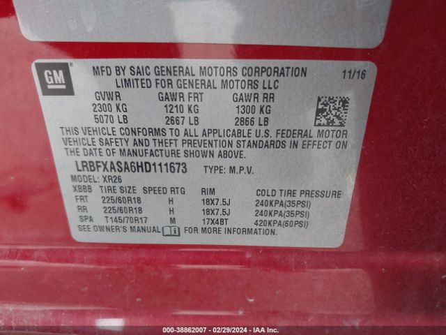 LRBFXASA6HD111673 Buick Envision Preferred