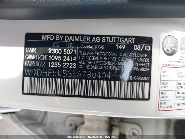 Mercedes-Benz E 350 2014 WDDHF5KB3EA780404 Image 9