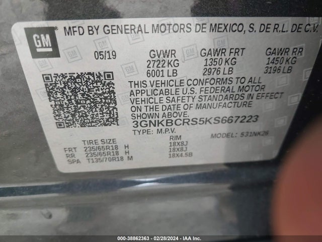 Chevrolet Blazer 2019 3GNKBCRS5KS667223 Image 9