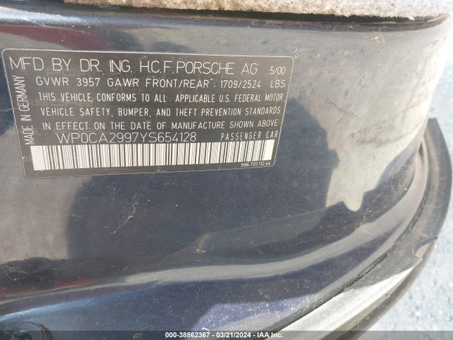 2000 PORSCHE 911 WP0CA2997YS654128 Photo 8