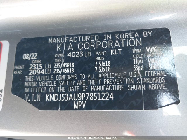 Продажа на аукционе авто 2023 Kia Soul Gt-line, vin: KNDJ53AU9P7851224, номер лота: 38862378
