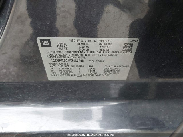 Chevrolet Silverado 1500 2lt 2015 1GCVKREC4FZ157008 Image 9