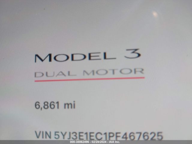 5YJ3E1EC1PF467625 Tesla Model 3 Performance Dual Motor All-wheel Drive