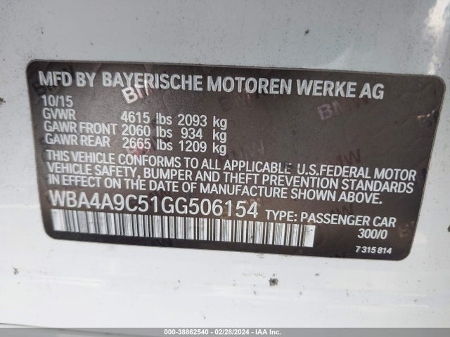 BMW 428i Gran Coupe 2016 WBA4A9C51GG506154 Image 9