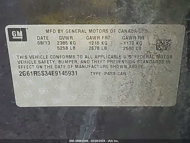 Cadillac Xts Premium 2014 2G61R5S34E9145931 Image 9