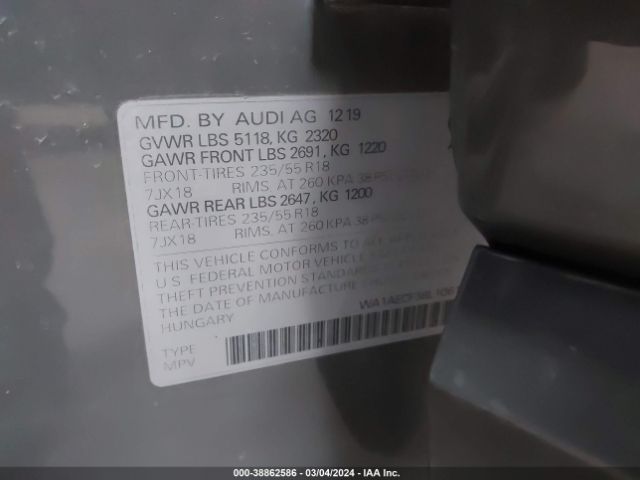 WA1AECF38L1061131 Audi Q3 Premium 45 Tfsi Quattro Tiptronic