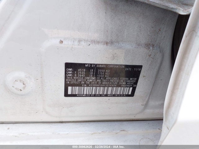 4S3BNAF64K3016408 Subaru Legacy 2.5i Premium