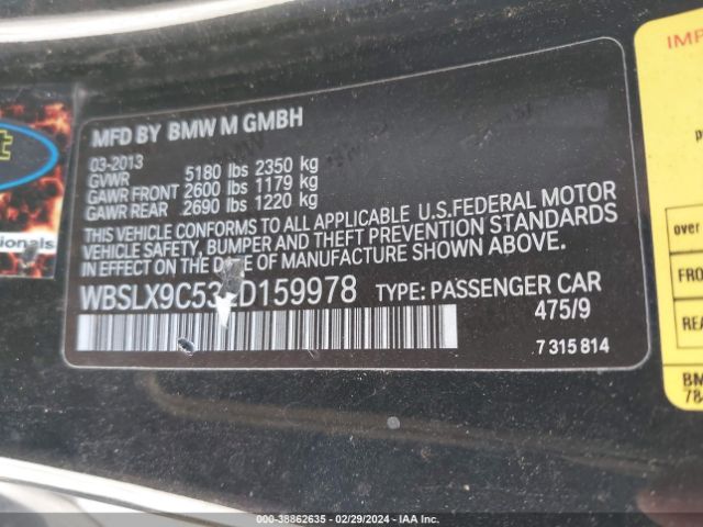 WBSLX9C53ED159978 BMW M6