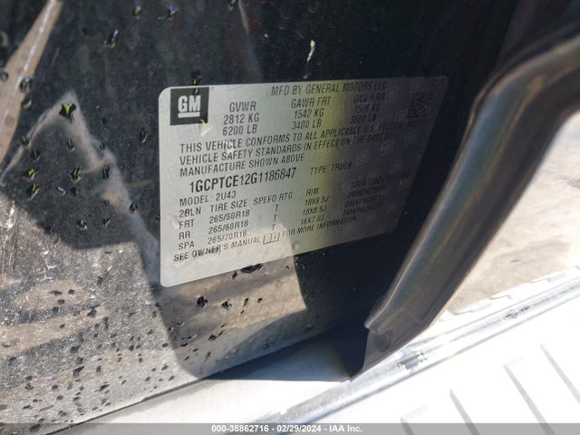 Chevrolet Colorado Lt 2016 1GCPTCE12G1186847 Image 9