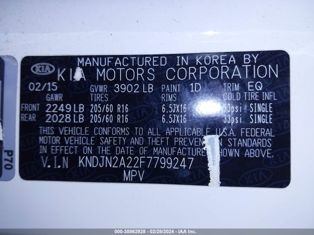 KIA Soul 2015 KNDJN2A22F7799247 Image 9