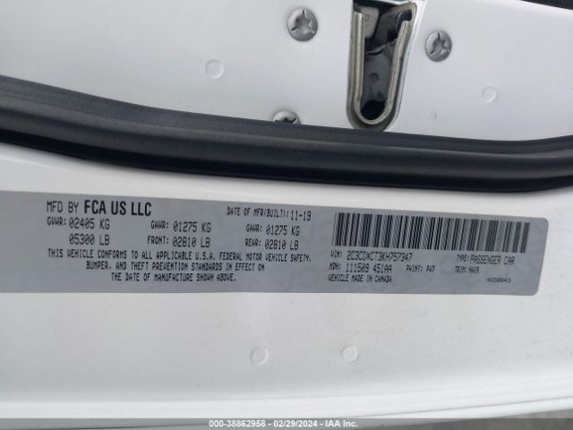 2C3CDXCT3KH757347 Dodge Charger R/t Rwd