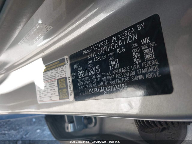 KIA Sportage Lx 2022 KNDPM3ACXN7024186 Image 9