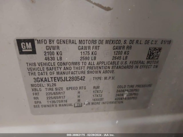 GMC Terrain Sle 2018 3GKALTEV5JL280542 Image 9