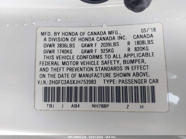 Honda CIVIC SI 2018 2HGFC3A5XJH753983 Image 9
