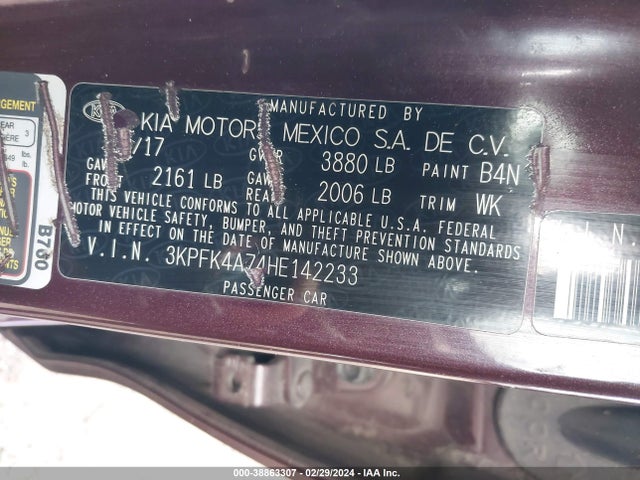 KIA FORTE LX 2017 3KPFK4A74HE142233 Image 9