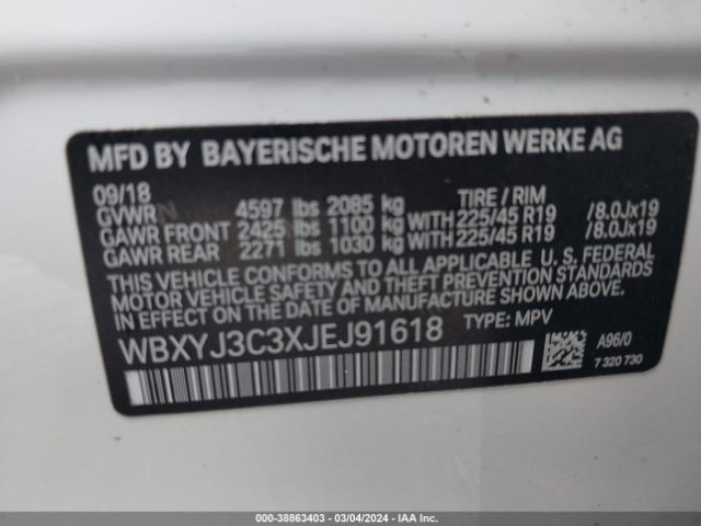 WBXYJ3C3XJEJ91618 BMW X2 Sdrive28i