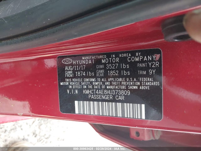 Hyundai Accent Value Edition 2017 KMHCT4AE8HU373809 Image 9