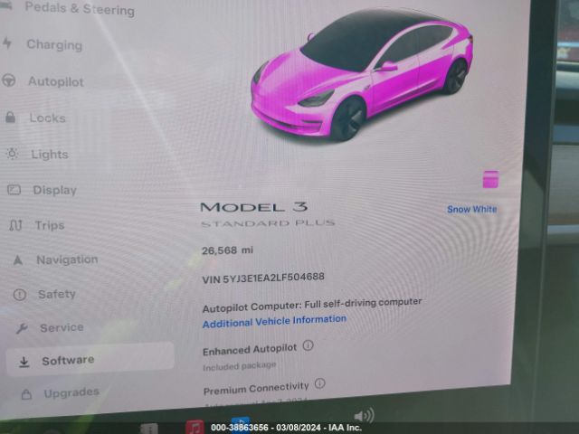 5YJ3E1EA2LF504688 Tesla Model 3 Standard Range Plus Rear-wheel Drive/standard Range Rear-wheel Drive