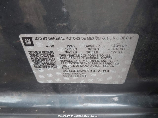 Chevrolet Cruze Lt Auto 2018 3G1BE6SM7JS655319 Image 9
