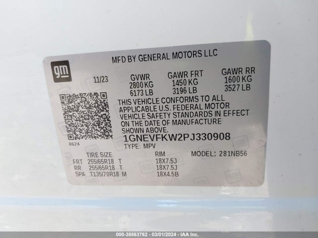 Chevrolet Traverse Awd Ls 2023 1GNEVFKW2PJ330908 Image 9