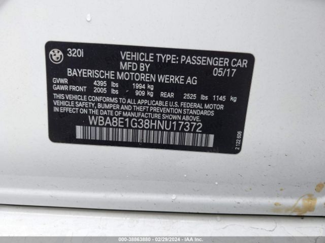 WBA8E1G38HNU17372 BMW 320i