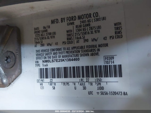 Ford Transit Connect Xl 2019 NM0LS7E25K1384460 Image 9