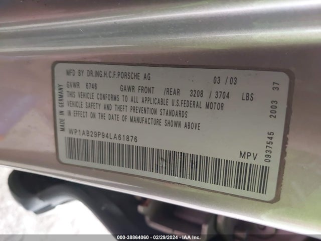 2004 PORSCHE CAYENNE WP1AB29P94LA61876 Photo 8