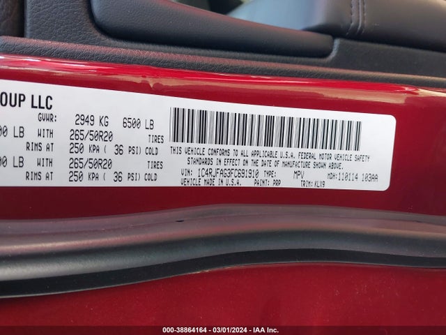 1C4RJFAG3FC691910 Jeep Grand Cherokee Altitude
