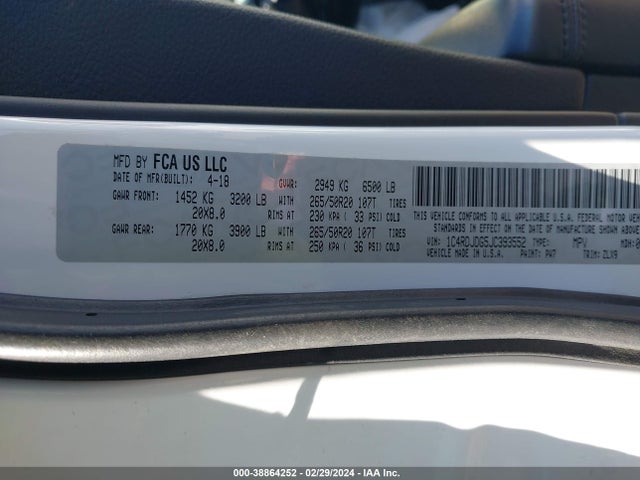 Dodge Durango Gt Awd 2018 1C4RDJDG5JC393552 Image 9