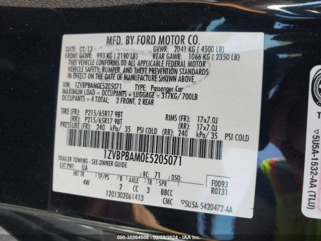 1ZVBP8AM0E5205071 Ford Mustang V6 Premium