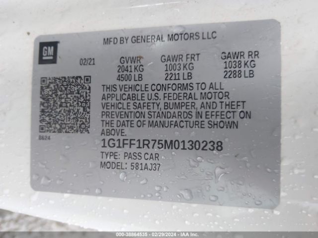 1G1FF1R75M0130238 Chevrolet Camaro