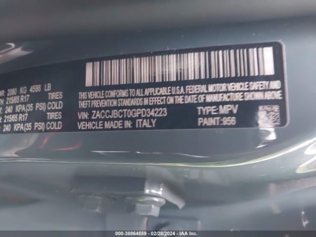 ZACCJBCT0GPD34223 Jeep Renegade Trailhawk