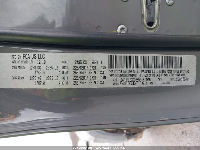 1C4PJMLB2KD355313 Jeep Cherokee Latitude Plus 4x4