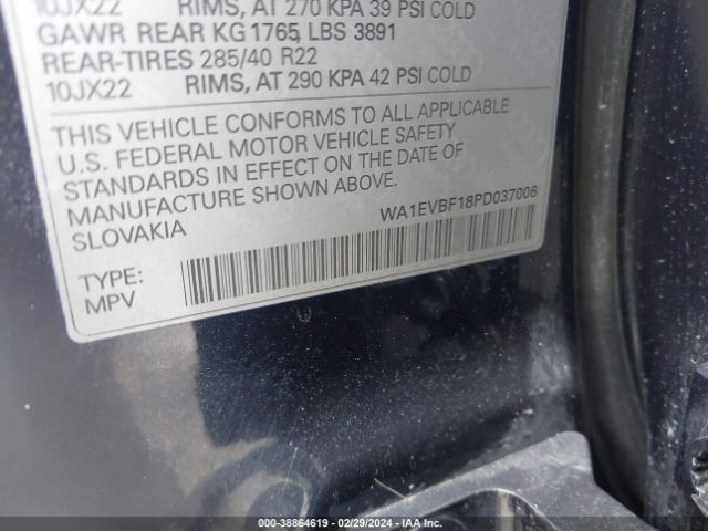 WA1EVBF18PD037006 Audi Q8 Premium Plus 55 Tfsi Quattro Tiptronic
