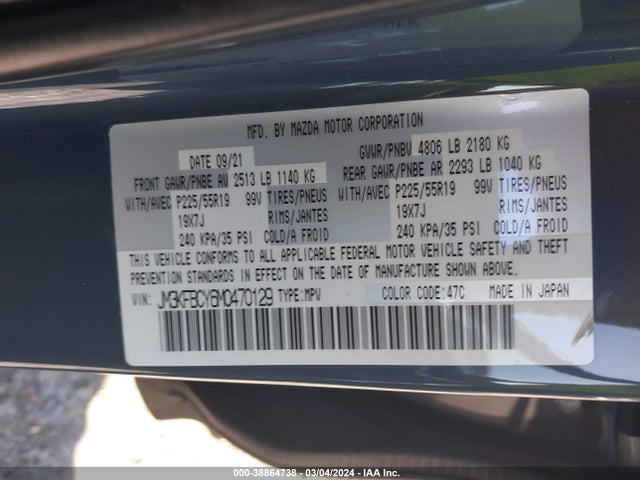 Mazda Cx-5 Carbon Edition Turbo 2021 JM3KFBCY6M0470129 Image 9