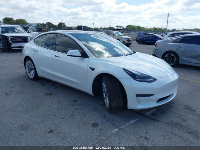 38864759 :رقم المزاد ، 5YJ3E1EA6NF344754 vin ، 2022 Tesla Model 3 Rear-wheel Drive مزاد بيع