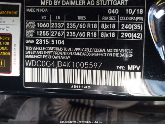 WDC0G4JB4K1005597 Mercedes-Benz GLC 300