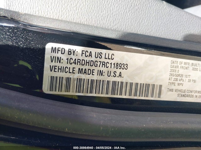 Dodge Durango Gt Plus Rwd 2024 1C4RDHDG7RC118933 Image 9
