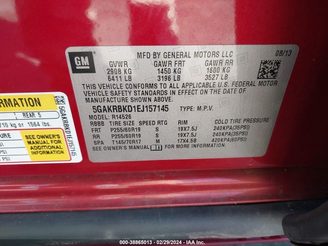 5GAKRBKD1EJ157145 Buick Enclave Leather