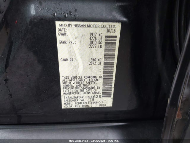Nissan Altima 2.5 Sl 2017 1N4AL3AP6HC144628 Image 9