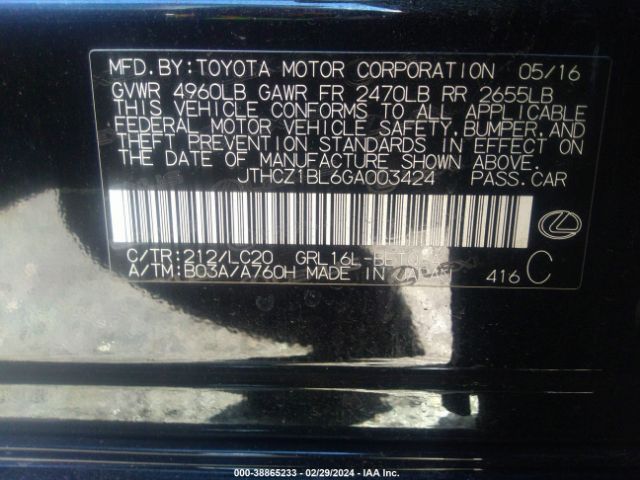 JTHCZ1BL6GA003424 Lexus GS 350