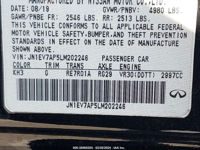 2020 INFINITI Q50 JN1EV7AP5LM202246 Photo 8