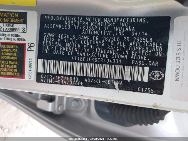 Toyota CAMRY LE 2014 4T4BF1FK6ER404301 Image 9