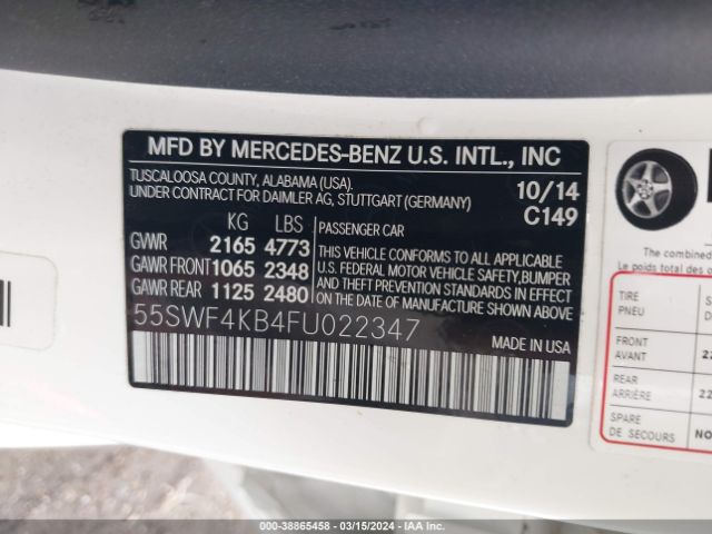 55SWF4KB4FU022347 Mercedes-Benz C 300 4matic/luxury 4matic/sport 4matic