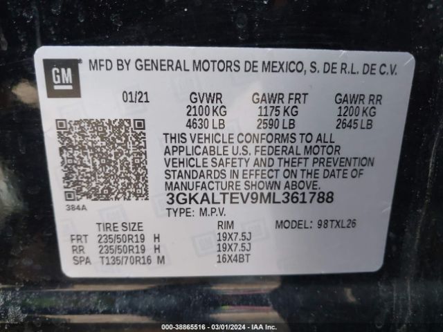 3GKALTEV9ML361788 GMC Terrain Awd Sle