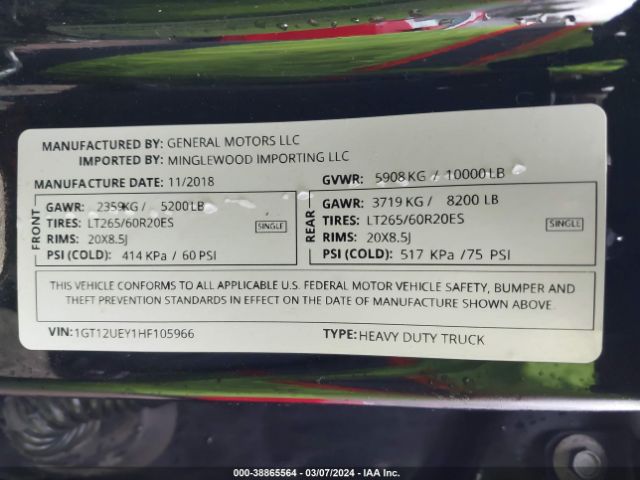 1GT12UEY1HF105966 GMC Sierra 2500hd Denali
