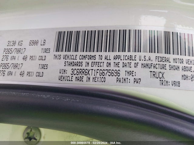 RAM 1500 Tradesman 2015 3C6RR6KT1FG675696 Image 8