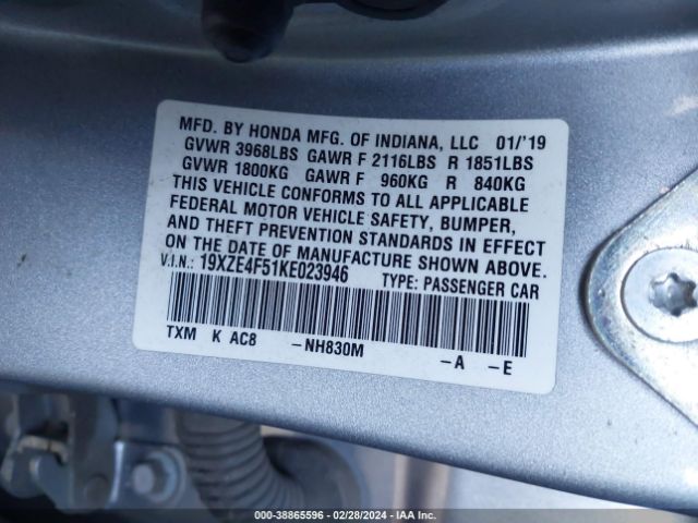 19XZE4F51KE023946 Honda INSIGHT EX